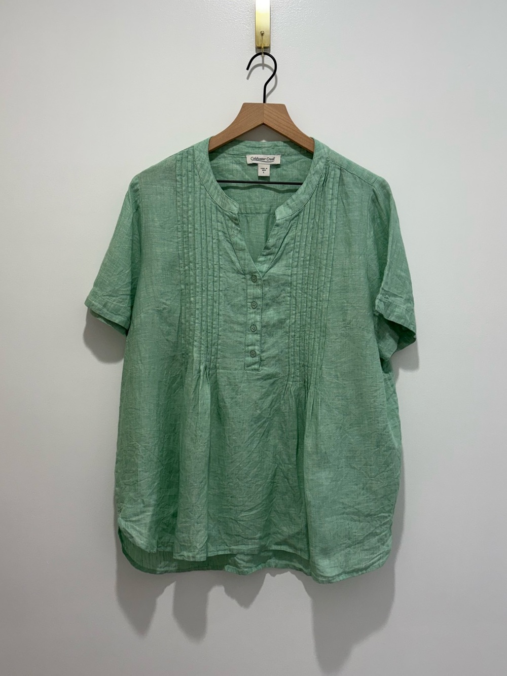 Coldwater Creek Women’s 1/4 Button Popover Top